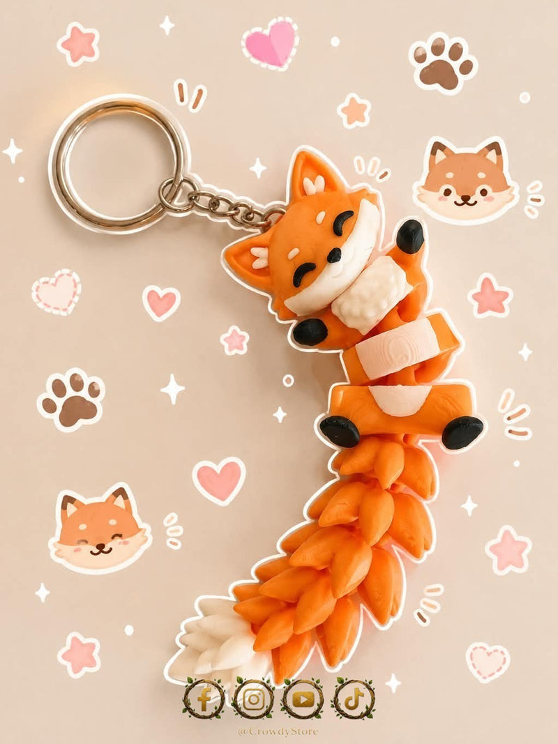 Cute Fluffy Tail Fox Keychain